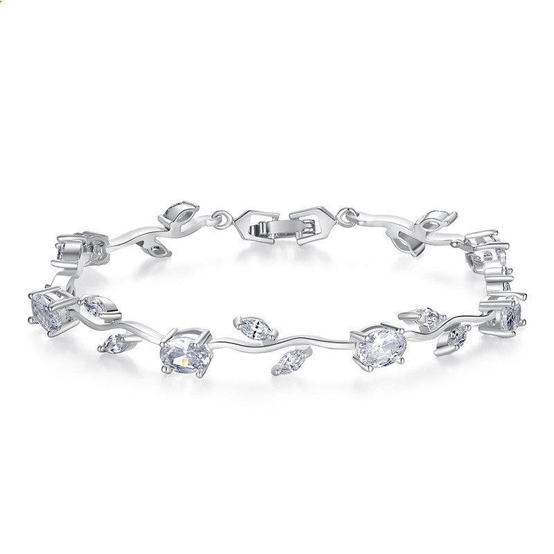 Sparkling Elegance Crystal-Plated Ladies Bracelet. - Afarly