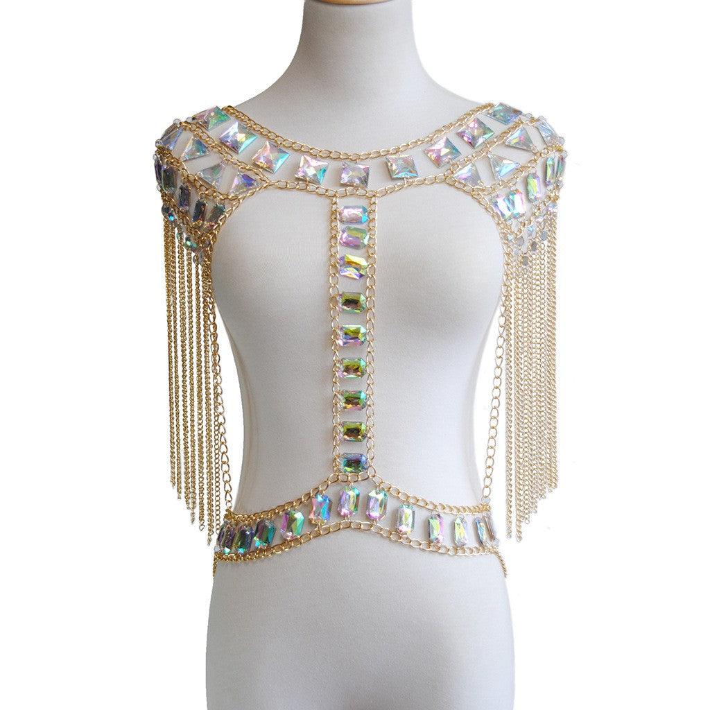 Acrylic Gold Glitter Gemstone Backpack Chain! - Afarly