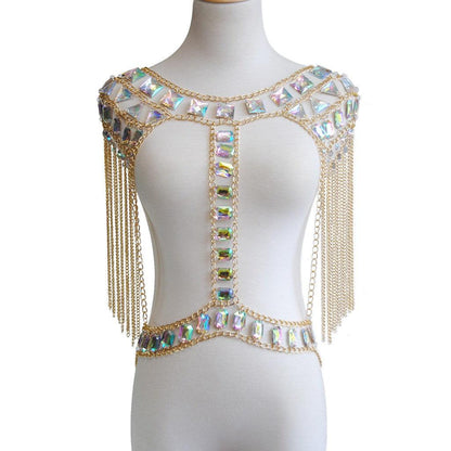 Acrylic Gold Glitter Gemstone Backpack Chain! - Afarly