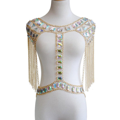 Acrylic Gold Glitter Gemstone Backpack Chain! - Afarly