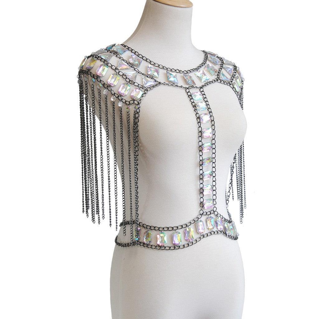 Acrylic Gold Glitter Gemstone Backpack Chain! - Afarly
