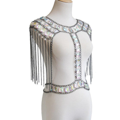 Acrylic Gold Glitter Gemstone Backpack Chain! - Afarly