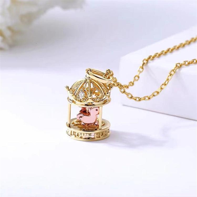 Golden Carousel Fantasy Pendant- Collar's Perfect Companion - Afarly