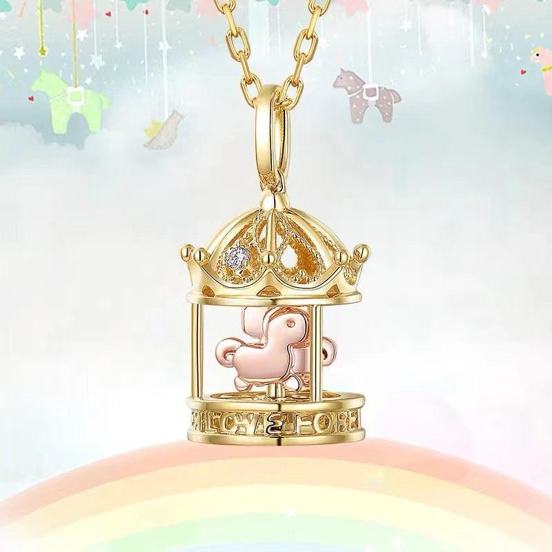 Golden Carousel Fantasy Pendant- Collar's Perfect Companion - Afarly