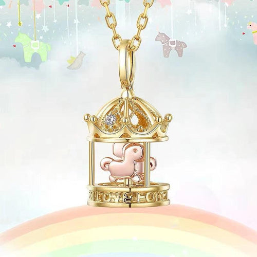 Golden Carousel Fantasy Pendant- Collar's Perfect Companion - Afarly