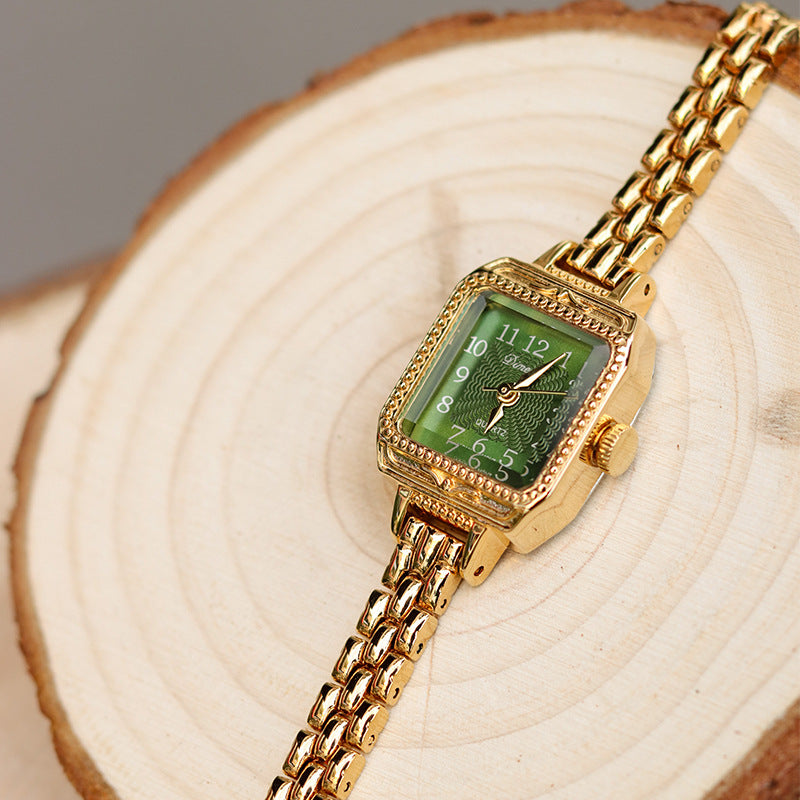 Square Copper Strips Mid-ancient Watch For Women.