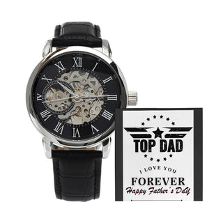Gift For Men-Men's Openwork Watch With Message Card For your Dad on Fatheer's Day.