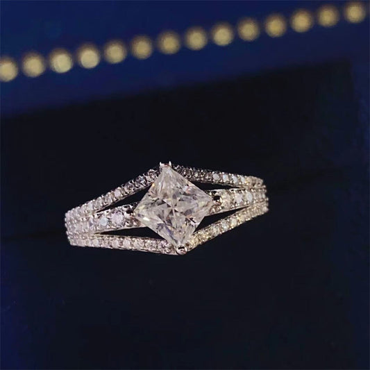 1 Karat Moissanite Princess Ring for Elegant Women.