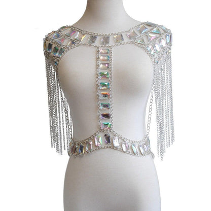 Acrylic Gold Glitter Gemstone Backpack Chain! - Afarly