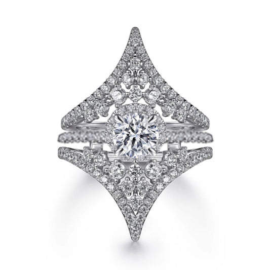 925 Sterling Silver Rhombus Ring. - Afarly