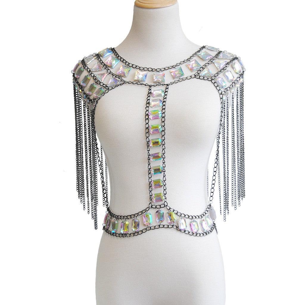 Acrylic Gold Glitter Gemstone Backpack Chain! - Afarly