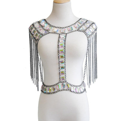 Acrylic Gold Glitter Gemstone Backpack Chain! - Afarly